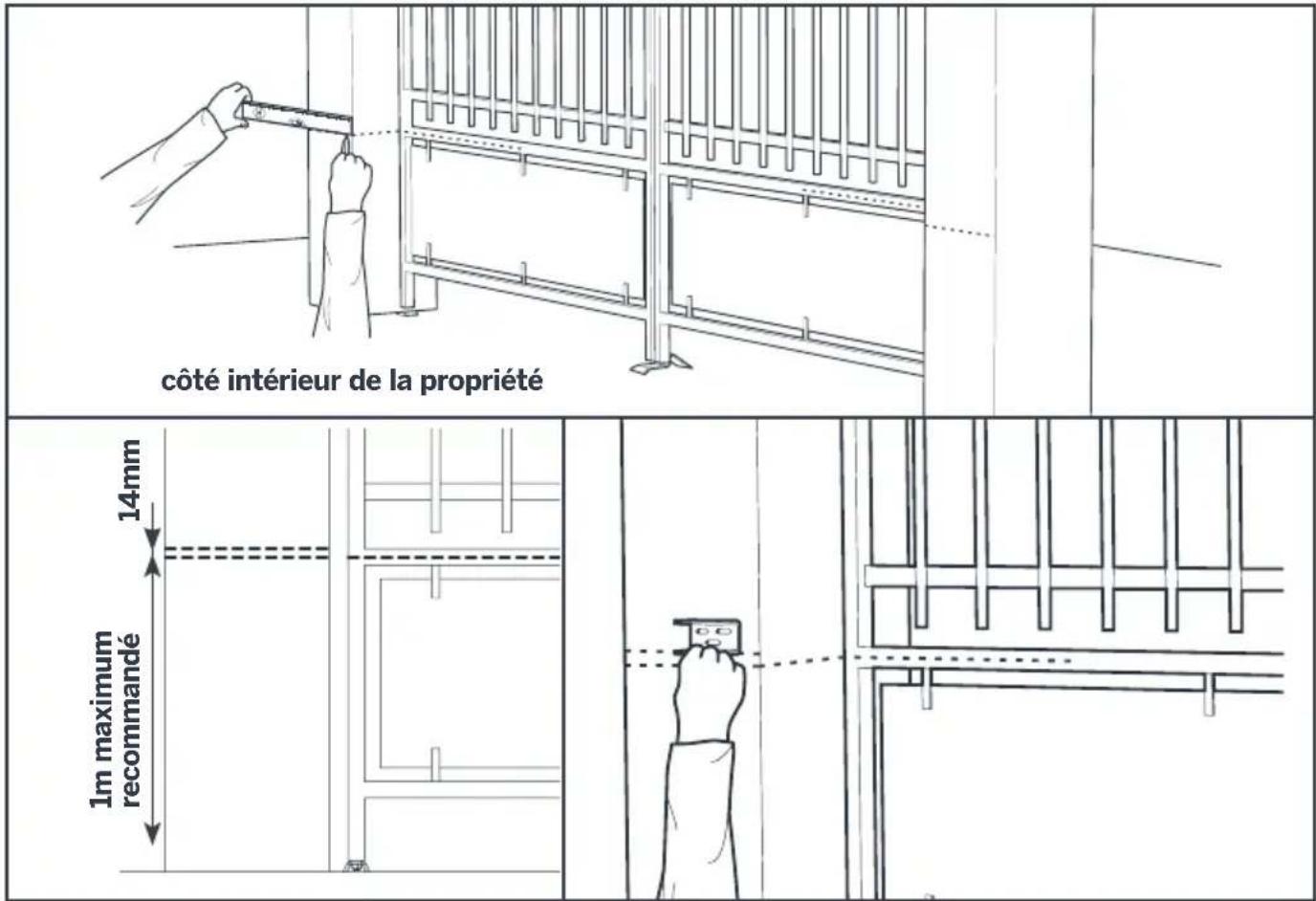 THOMSON 510042 - - Pose des moteurs - Cas d'une ouverture vers l'extérieur de la propriété - 1