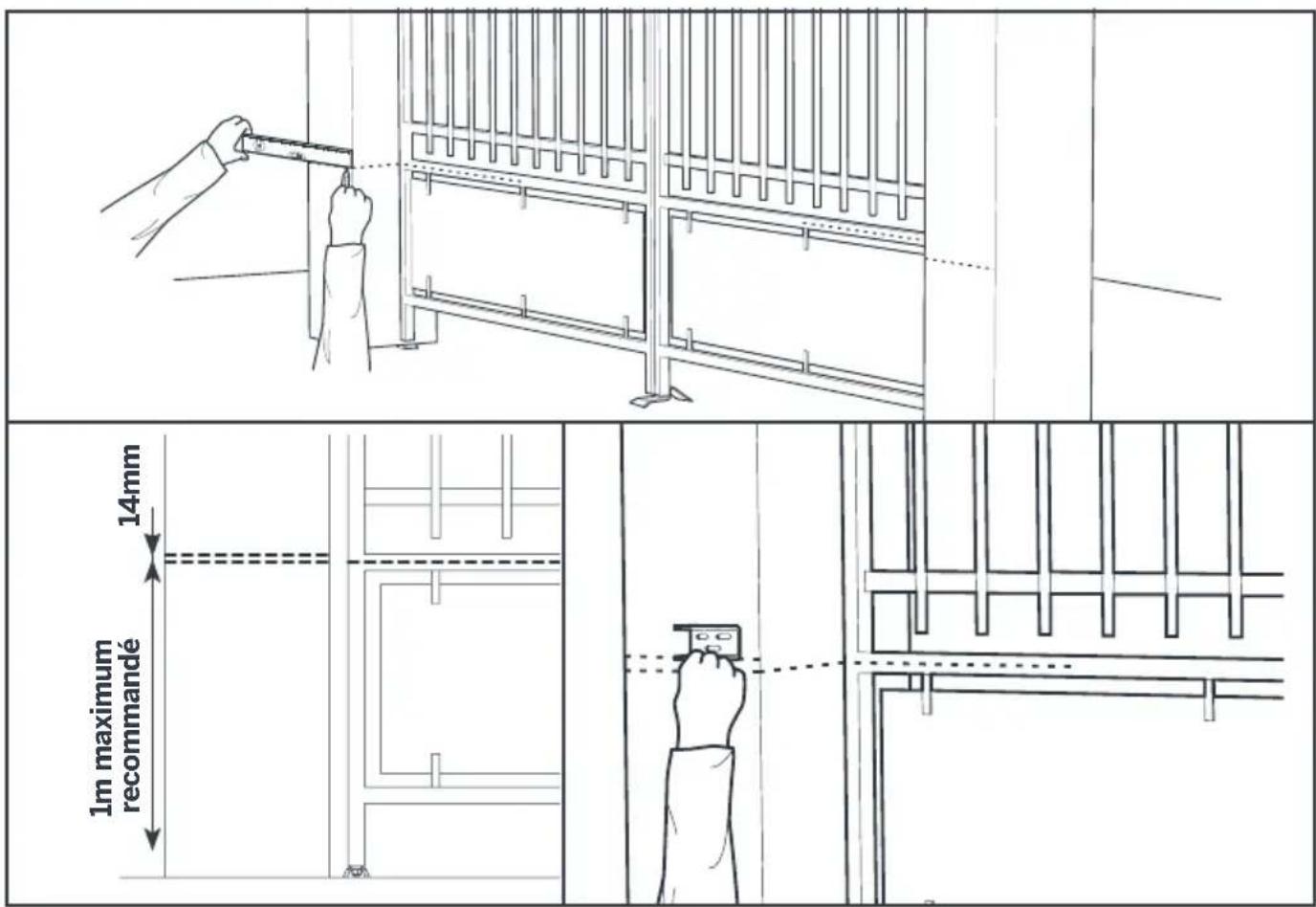 THOMSON 510042 - - Pose des moteurs - cas d'une ouverture vers l'intérieur de la propriété - 1