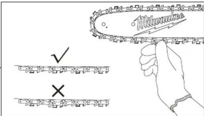 MILWAUKEE 49162720 - Replacing/Adjusting the Saw Chain and Bar - 4