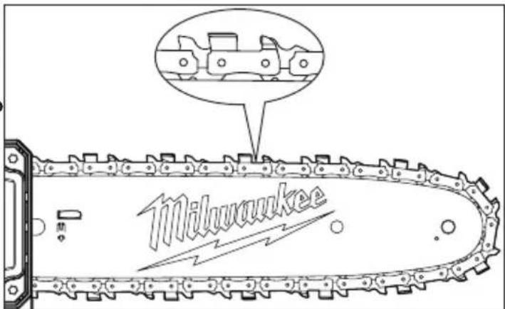 MILWAUKEE 49162720 - Reemplazo/ajuste de la cadena y barra de la sierra - 2