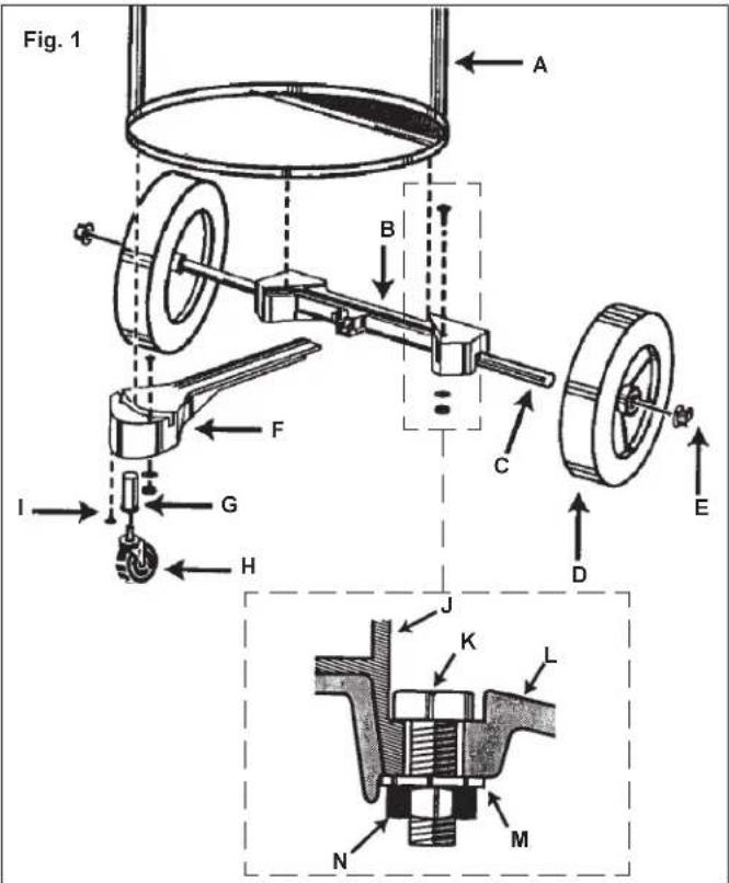 MILWAUKEE 893820 - Ensamblaje de la carretilla (Cat. No. 8955)(Fig.1) - 1