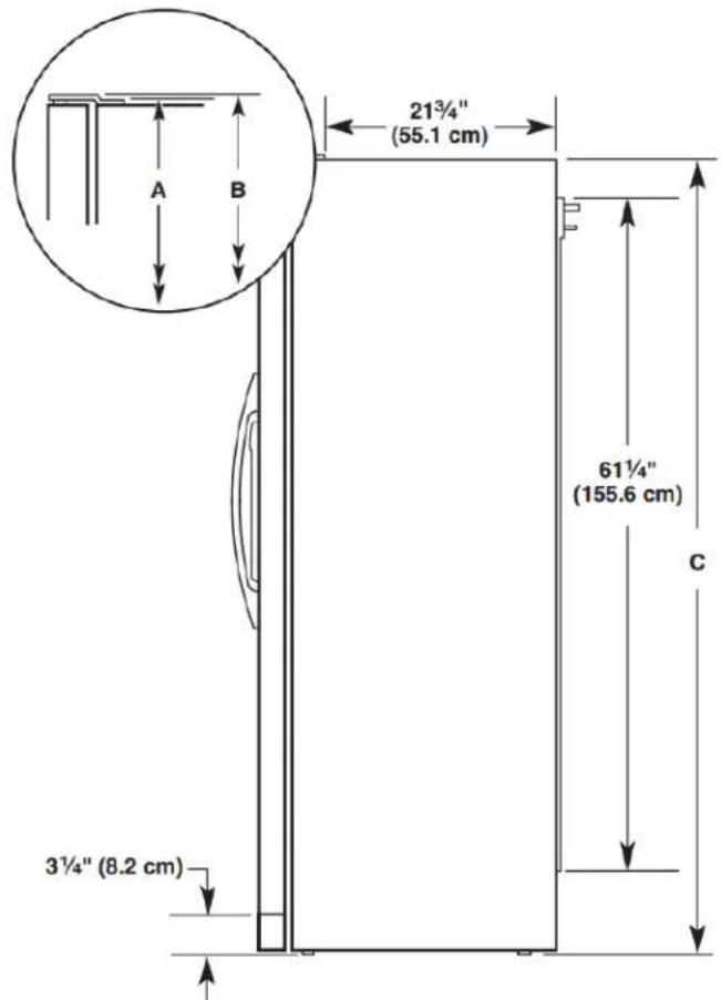 WHIRLPOOL WRS311SDHM - Product Dimensions - Side View - 1