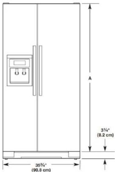 WHIRLPOOL WRS311SDHM - Product Dimensions - Front View - 1
