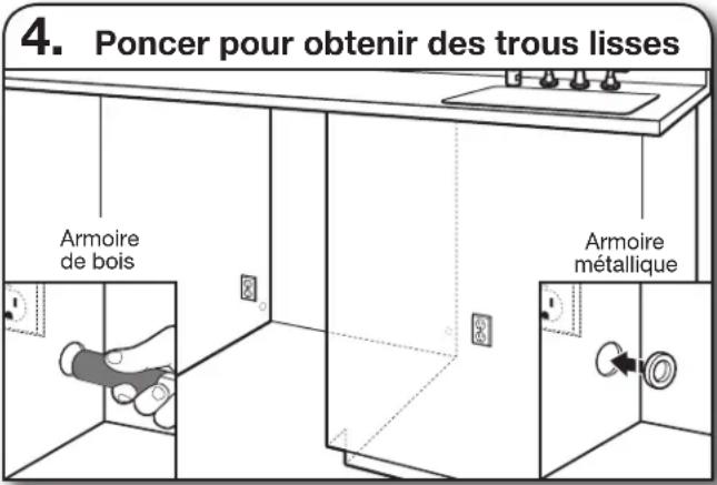 KITCHENAID KDTE334G - Emplacement des trous à percer - nouvelle construction - 2