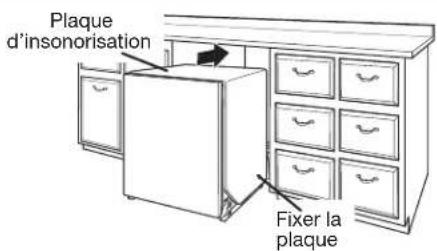 KITCHENAID KDTE334G - Fixer la plaque d'insonorisation - 1