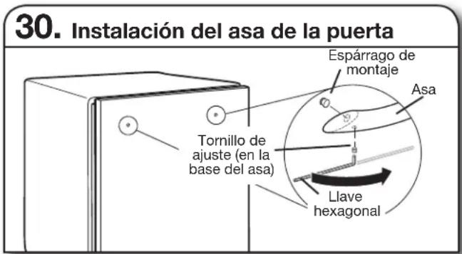 KITCHENAID KDTE334G - INSTALACIÓN DEL ASA DE LA PUERTA (PARA ALGUNOS MODELOS) - 1