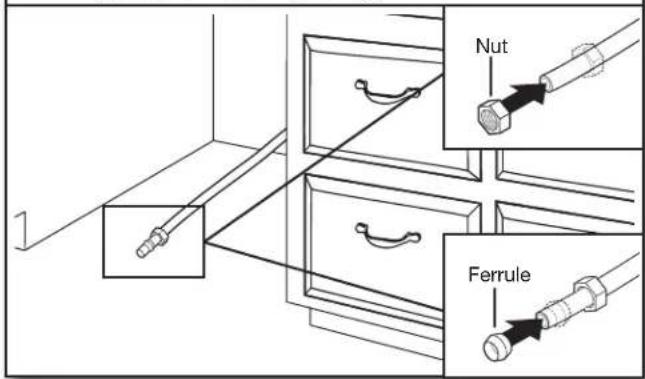 KITCHENAID KDPE334G - Slide nut and ferrule onto tubing (copper tubing only) - 1