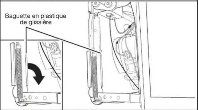 KITCHENAID KDPE334G - Enlever la baguette en plastique de la glissière (seulement sur certains modèles) - 1