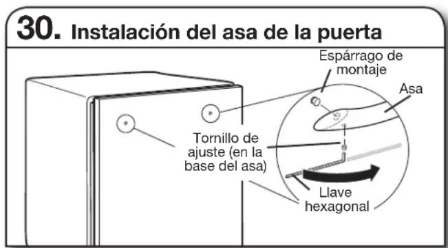 KITCHENAID KDPE334G - INSTALLACION DEL ASA DE LA PUERTA (PARA ALGUNOS MODELOS) - 1