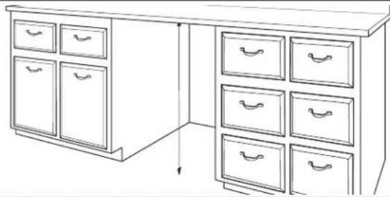 KITCHENAID KDPE334G - Mida la abertura del gabinete - 1