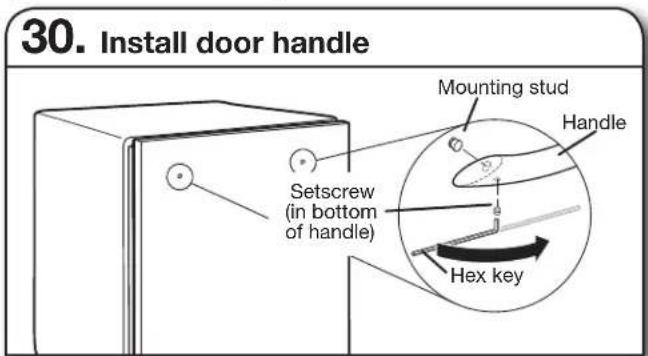KITCHENAID KDPE334G - INSTALL DOOR HANDLE (ON SOME MODELS) - 1