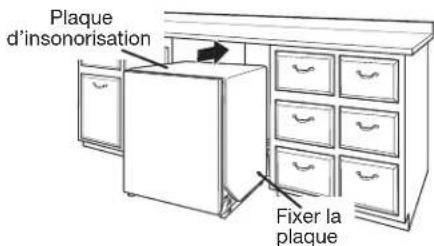 KITCHENAID KDPE334G - Fixer la plaque d'insonorisation - 1