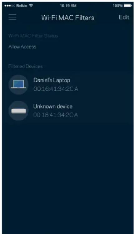 LINKSYS Velop MX4200 - Wi-Fi MAC フィルターダ - 1