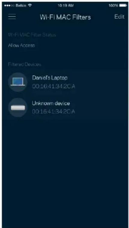 LINKSYS Velop MX4200 - Wi-Fi MAC 筛选 - 1