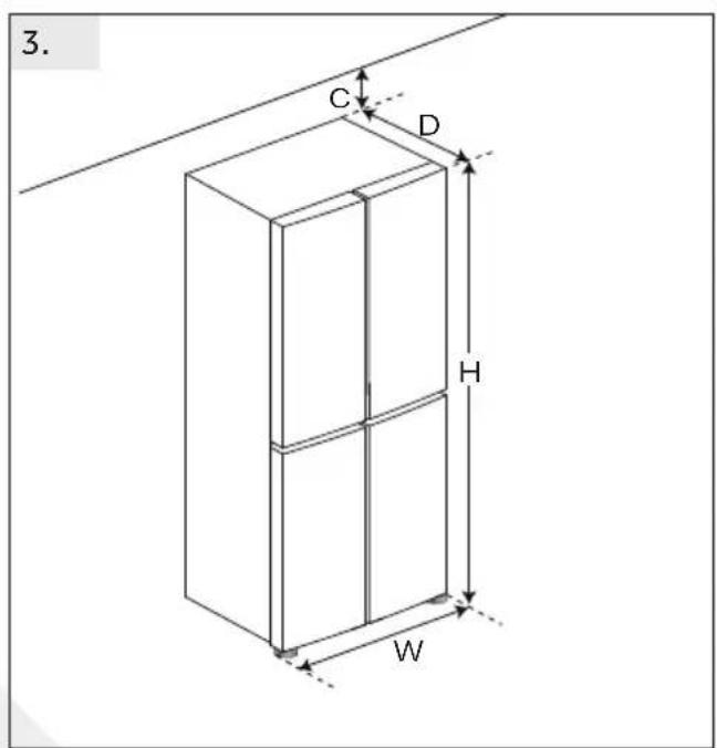 HAIER HTF520WP7 - Recomendação de espaço - 3