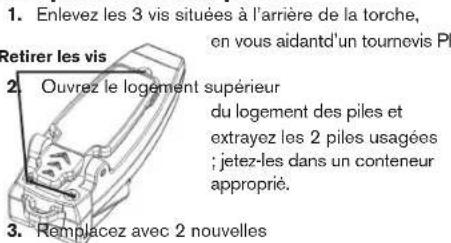 Pelican VB3 2220 - Remplacement des piles : - 1