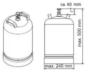 Rösle Videro G2S Vario - Maximum size of gas cylinder - 1