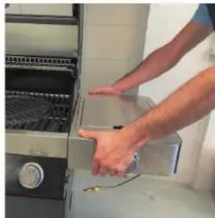 Rösle Videro G2S Vario - Piegare il ripiano laterale verso l'alto / Accoppiare l'alimentazione del gas (prima della messa in funzione) - 4