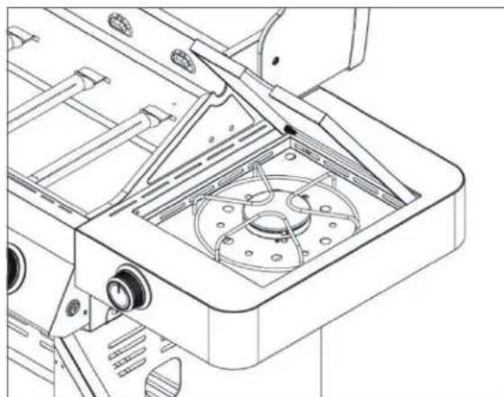 Rösle Videro G2S Vario - Brûleur latéral avec plaque de cuisson à gaz (équipement en option) - 1
