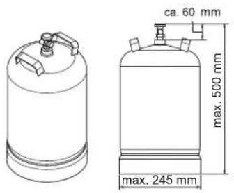 Rösle Videro G2S Vario - Maximale grotte van de gasfles - 1