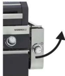 Rösle Videro G2S Vario - Disconnect the gas hose every time before unfolding the side table! In this way you avoid pinching the gas hose. - 1