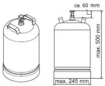 Rösle Videro G2S Vario - Maximale Gröbe der Gasflasche - 1