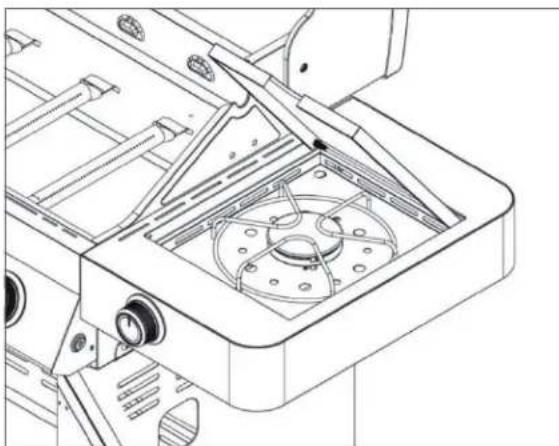 Rösle Videro G4S Vario - Brûleur latéral avec plaque de cuisson à gaz (équipement en option) - 1