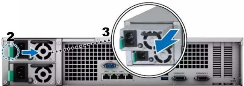 SYNOLOGY RackStation RS3621RPXS - Remplacement d'un bloc d'alimentation - 1