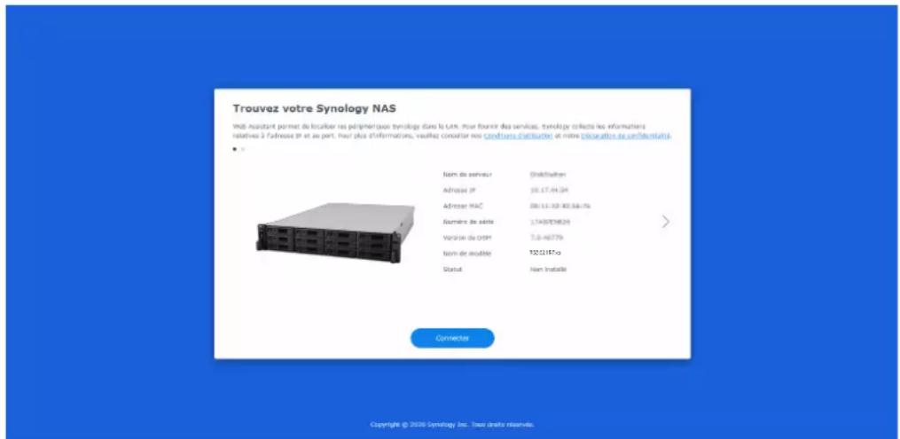 SYNOLOGY RackStation RS3621RPXS - Installation de DSM avec Web Assistant - 1