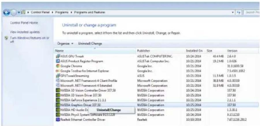 ASUS GPU Tweak II - Odinstalowanie sterowników VGA w Windows ° 8.1 / 8 / 7 / Vista - 1