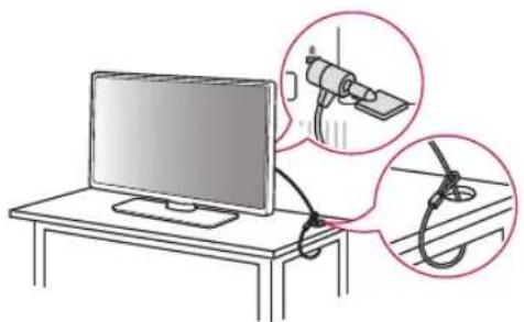 LG 32LT340HBUA - Using the Kensington Security System (optional) - 1
