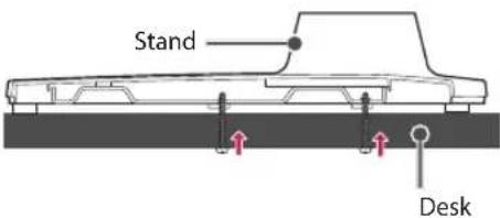 LG 32LT340HBUA - Attaching the TV to a desk - 2