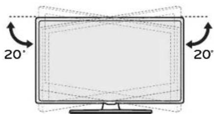 LG 32LT340HBUA - Réglage de l'angle du téléviseur afin de trouver le meilleur angle de visionnement - 1