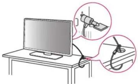 LG 32LT340HBUA - Utilisation du système de sécurité Kensington (en option) - 1