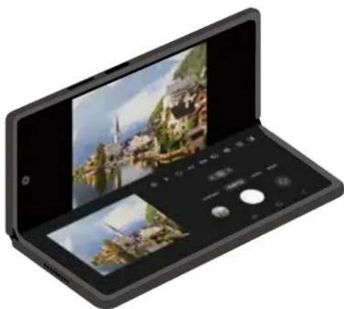 SAMSUNG Galaxy Z Fold 3 5G - Utiliser l'appareil photo avec l'appareil plié (mode Flex) - 1
