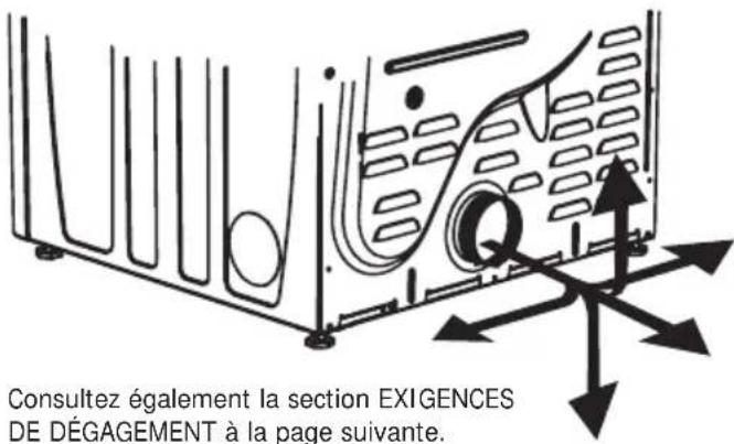 FRIGIDAIRE FFRG4120S - Direction d'évacuation - 1