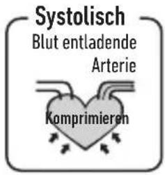 Systolisch Blut entladende Arterie Komprimieren