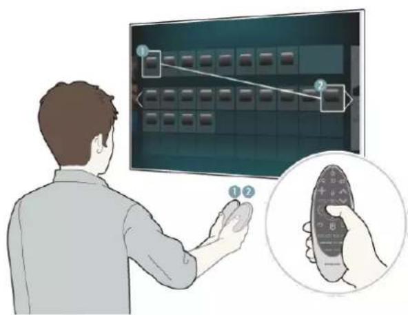 SAMSUNG UA65HU7200K - การใช้งาน TV ด้วยการเลือน Samsung Smart Control - 1