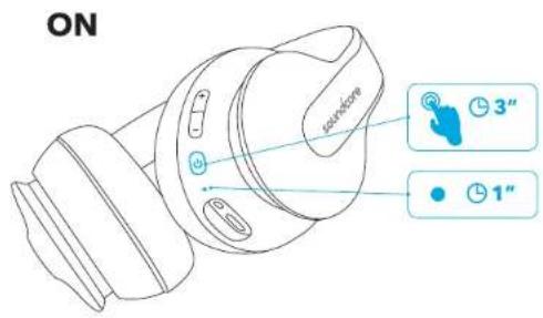 soundcore Life Q10 - Allumer / Eteindre - 1
