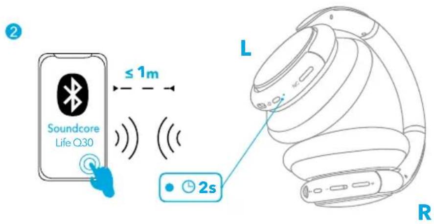 soundcore Life Q30 - Ligar/desligar - 3