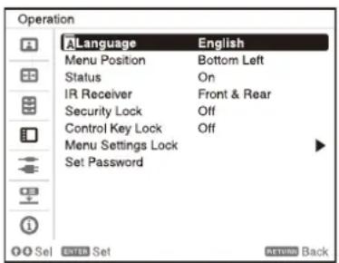 SONY VPLPHZ50 - MEXUN-の表示言語を切り替る - 1