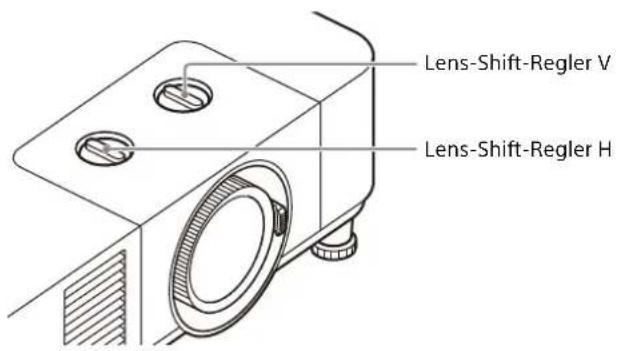 SONY VPLPHZ50 - Anpassen der Neigung des Projektors über den Lens-Shift - 2