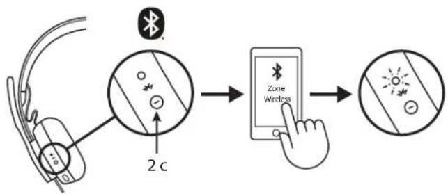 LOGITECH Zone Wireless Plus - ПІДКЛЮЧЕННЯ ЗА ТЕХНОЛОГІЄЮ BLUETOOTH - 3