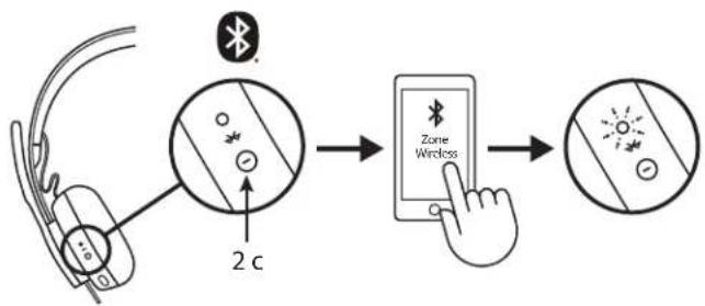 LOGITECH Zone Wireless Plus - СОПРЯЖЕНИЕ ПО ТЕХНОЛОГИИ BLUETOOTH - 3