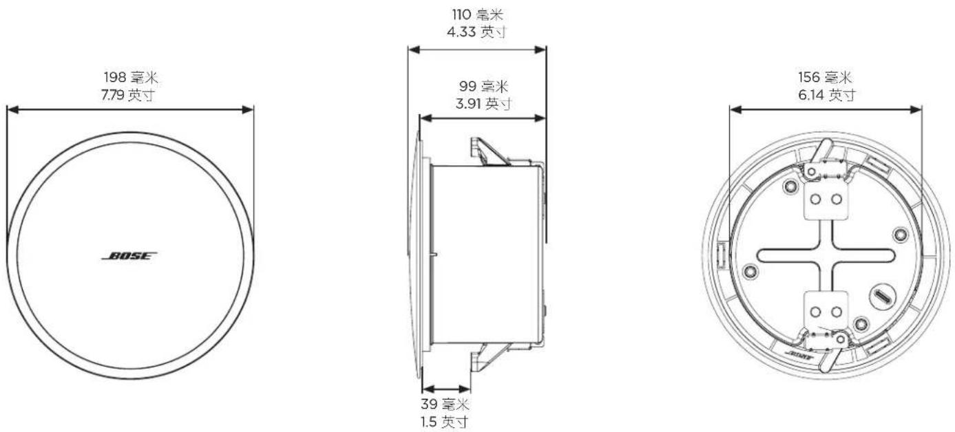 BOSE DesignMax DM2CLP - 产品尺寸 - 1