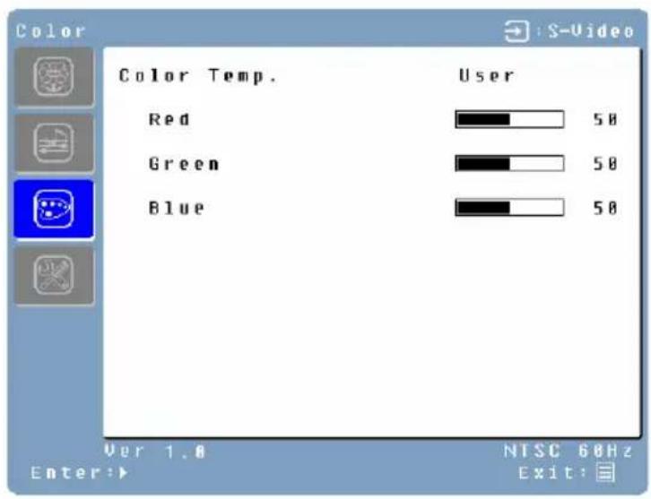 WESTINGHOUSE L2410NM - Color de Menu - 1