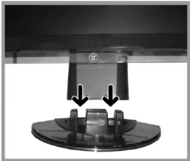 WESTINGHOUSE L2410NM - Como instalar la Base al Monitor de Pantalla de Cristal Líquido (LCD) - 1