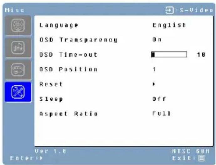 WESTINGHOUSE L2410NM - Color de Menu - 2