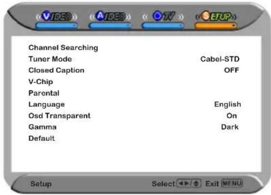 Proview PA40JK1A - SETUP MENU: - 2