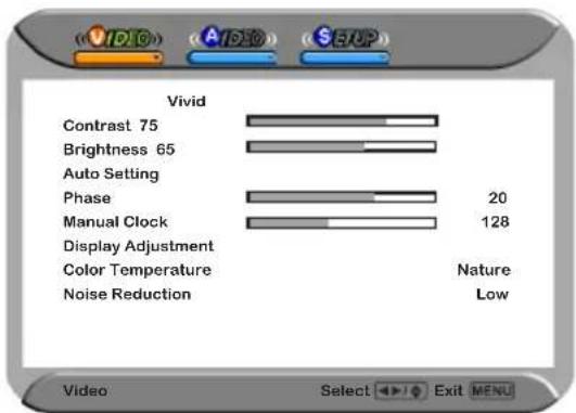Proview PA40JK1A - VIDEO MENU: - 2